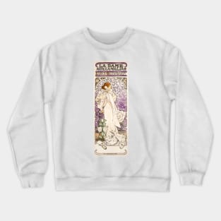 Vintage 1896 Art Nouveau Illustration/Painting of a Woman Among Stars Crewneck Sweatshirt